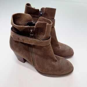 Paul Green Brown Suede Nubuck Leather Ankle Boots 7